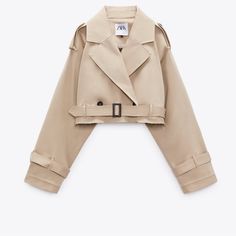 This Trench Was So Hard To Find And Completely Sold Out Now. Unfortunately, Too Big For Me Zara Trench Coat, Casual Trench Coat, Trench Beige, Cropped Trench Coat, Short Trench Coat, Khaki Jacket, Trench Jacket, Leather Trench Coat, Trench Coats Women