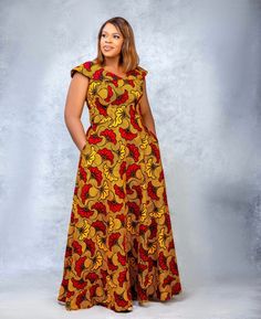 This beautifully made African print dress will make you look stunning and standout in that your forthcoming occasion. ABOUT SIZING: *  Comes in different sizes.  * For more perfect fit, please use the measurement guide/sample to measure and send us the following: @Bust @Waist @Hip  @Dress length  Kindly let us know how tall you are to enable us determine a perfect dress length for you. ORDERING PROCESS: * Please swipe left of the product/outfit picture to see pictures of available fabrics in num African Maxi Dress Ankara, Ankara Maxi Dress, African Attire Dresses, African Fabric Dress, Long African Dresses, Best African Dresses, African Dresses Modern, Afrikaanse Mode, African Maxi Dresses