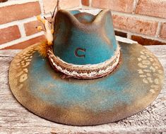 Adjustable Distressed Hats For Country Events, Distressed Adjustable Hats For Country Events, Custom Handmade Hats For Outdoors, Distressed Hats With Curved Brim For Outdoor, Country Style Distressed Hat With Flat Brim, Country Style Distressed Flat Brim Hat, Rustic Distressed Hats With Short Brim, Distressed Brimmed Hats For Country Events, Distressed Country Style Hat For Events