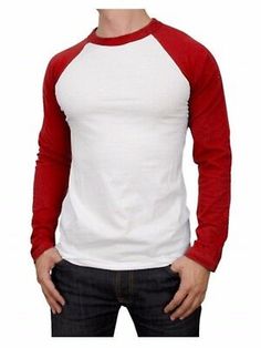 Men's Long Sleeve Raglan T-Shirt Baseball Hipster Tee Fashion Crew Neck S-2X | eBay Fitted Cotton T-shirt With Raglan Sleeves, Casual Fitted Raglan Sleeve T-shirt, White Cotton Raglan Sleeve Top, Basic Cotton Tops With Raglan Sleeves, Cotton T-shirt With Raglan Sleeves For Streetwear, Fitted Cotton Raglan Sleeve T-shirt, Casual Cotton T-shirt With Raglan Sleeves, Casual White T-shirt With Raglan Sleeves, Pre-shrunk Cotton Long Sleeve T-shirt