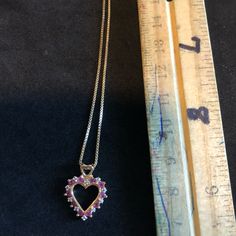 O New Condition, Never Worn Thank You Lynn 18" Ruby Heart Necklace, Ruby Heart, Heart Necklace, Lady In Red, Womens Jewelry Necklace, Ruby, Jewelry Necklaces, Thank You, Necklaces