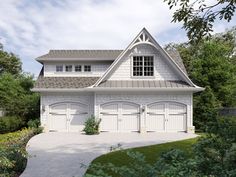 this is an artist's rendering of the garage and living quarters for these two - car garage plans