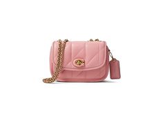 Pink Shoulder Bag With Cc Turnlock Closure, Casual Coach Shoulder Bag For Work, Coach Crossbody Bag With Cc Turnlock Closure, Coach Crossbody Bag With Cc Turnlock, Coach Leather Bag With Cc Turnlock Closure, Daily Use Shoulder Bag With Cc Turnlock Closure, Leather Coach Bag With Cc Turnlock Closure, Luxury Pink Bags For Workwear, Luxury Pink Bags For Work