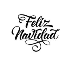 the words feliz navidad written in cursive writing on a white background