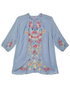 Johnny Was Plus Size Leona Tunic | Zappos.com Elegant Spring Blouse With Embroidered Hem, Elegant Spring Tops With Band Neck, Floral Embroidery Blouse For Fall Daywear, Fitted Spring Top With Embroidered Hem, Fitted Embroidered Top With Embroidered Hem For Spring, Spring Floral Embroidered Tops For Daywear, Fitted Embroidered Top With Hem Detail For Spring, Elegant Spring Blouse With Tonal Embroidery, Embroidered Blouse For Daywear In Fall