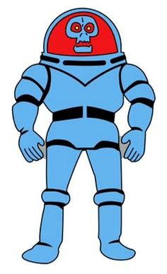 an image of a cartoon character wearing a space suit and standing with his hands in his pockets