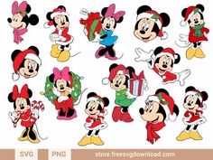 mickey and minnie mouse christmas svg cut file