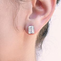 Anything but a simple stud, these emerald cut lab diamond earrings from HauteCarat have brilliance and dimension for days (and the big day). Emerald Cut Diamond Earrings, Emerald Cut Earrings, Cut Earrings, Big Diamond, Emerald Cut Diamond, Moissanite Jewelry, Diamond Stud Earrings, Diamond Stud, Emerald Cut Diamonds