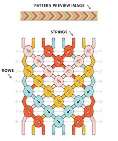 the diagram shows how to make an ornament with different colors and patterns on it