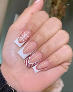 very cute 🎅🏽 i love these. Chri Stmas Nails, Short Acrylic Nails Coffin Christmas, Christmas Theme Acrylic Nails, Christmas Nails Medium Length Square, Chismas Ideas Nails, Christmas Nails Acrylic Medium Length, Holiday Coffin Nail Designs, Acrylic Nails Medium Square, Small Christmas Nails