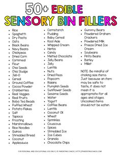 the 50 + edible memory bin fillers are great for kids and adults to use