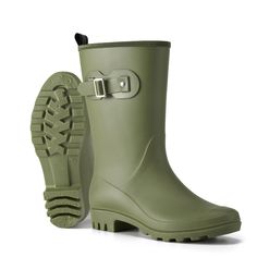 PRICES MAY VARY. [Wellington Rain Boots]: Strut HISEA women’s mid-calf rain boot with buckle down the streets, into the city and back to the countryside with ease. This Wellington matte finished boot is a classic and practical footwear choice for you work or play in wet, muddy conditions. [Comfortable]: This rain boot is made from premium PVC material, providing you with complete waterproof protection and the exceptional flexibility for comfortable wear. Additionally, it features a removable foa Women’s Rubber Boots, Rain Boots For Women, Drainage Channel, Wellington Boot, Wellington Boots, Rain Boot, Rubber Boots, Kids Luggage, Boots For Women