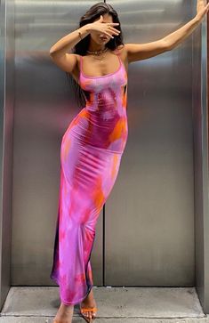 Rave Babe, Night Club Outfits, Skandinavian Fashion, Cami Maxi Dress, Long Summer Dresses, Mode Inspo, Slim Dresses, Mode Inspiration, Looks Vintage