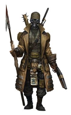 a character from the video game star wars holding two swords and wearing a gas mask