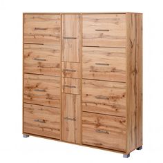 a large wooden dresser with drawers on each side