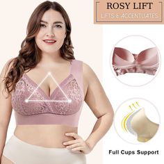 Comfortable Bra, Breast Health, Support Bra, Breast Lift, Cup Sizes, Lace Straps, Improve Posture, Wireless Bra, Body Heat