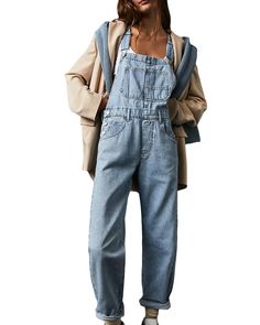 Long Jumpsuit Casual, Loose Overalls, Casual Work Pants, Chique Outfit, Jeans Overall, Wide Leg Romper, Overall Jumpsuit, Suspender Pants, Pants Fabric