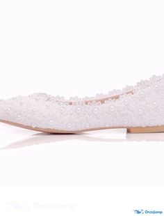 OrcaJump - Women's Wedding Shoes Flat Lace Wedding Shoes Round Heel Elegant Minimalism Daily Wedding Faux Leather Loafers Fall Spring Solid Color White Flat Wedding Shoes For Bridal Shower In Spring, Low Heel Wedding Flats For Spring, Spring Wedding Flats With Low Heel, Spring Wedding Flats With Flat Heel, Spring Wedding Low Heel Flats, Elegant Almond Toe Ballet Flats For Wedding, Spring Wedding Closed Toe Shoes, Spring Wedding Closed-toe Shoes, Elegant Round Toe Ballet Flats For Wedding