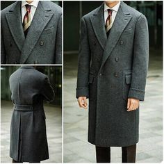 Great Shopping Mid-Length Woolen Overcoat For Men Double Breasted Casual Winter Thick Jacket, Fashion Mens Coats Jackets