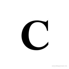 the letter c is shown in black and white