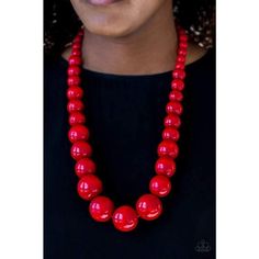 Effortlessly Everglades - Red - J'Renee Bejeweled Casual Red Beaded Necklaces, Red Summer Necklaces, Casual Red Beaded Necklace, Adjustable Red Necklaces For Summer, Casual Red Round Beaded Necklaces, Casual Adjustable Red Beaded Necklaces, Adjustable Red Beaded Casual Necklaces, Adjustable Red Casual Beaded Necklaces, Adjustable Casual Red Beaded Necklaces