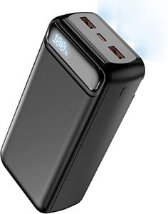 this is an illustration of the back side of a power bank with two usbs