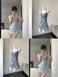 Design by O. Cooperate with Peiliee Shop. Size Guide: S: length: 73cm, bust: 78cm, waist: 65cm M: length: 75cm, bust: 82cm, waist: 69cm L: length: 74cm. Bust: 86cm, waist: 73cm This rockstar mini dress is perfect for summer and concerts with its cool girl Blokette and Egirl style. You'll stand out and exude cool girl vibes while staying comfortable in the heat. Its unique style will make you the center of attention.