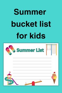 the summer bucket list for kids