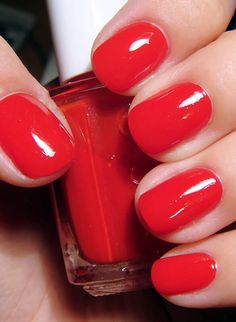 Essie: Really Red Best Red Nail Polish, Red Nail Polish Colors, Nail Polish Storage, Red Polish, Nails Red, Super Nails, Jelly Nails