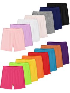 PRICES MAY VARY. 15 Pack Girls Biker Dhorts: This set comes with 15 comfortable dance shorts, offering multiple color choices for girls to select from based on their mood Material: These shorts are crafted from high-quality fabric, made of 100% modal cotton, which offers excellent breathability and comfort. The elastic waistband ensures a snug yet comfortable fit, making them easy for your kids to put on and wear throughout the day Perfect Safety Shorts: These shorts double as safe panties, offe Safety Shorts, Dance Shorts, Under Dress, Kids Bike, Kids Shorts, Multiple Color, These Girls, Biker Shorts, Dance Dresses