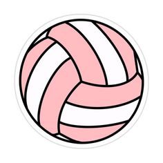 a pink and white volleyball ball sticker on a white background with the word love written in it