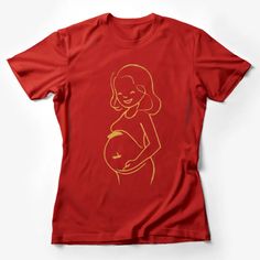 Golden Line Art Pregnant Woman T-Shirt, Elegant Maternity Wear Tee, Unique Baby Shower Gift Female T-Shirt Custom graphic T-Shirt.Customize your color Cotton Maternity T-shirt With Crew Neck, Mother's Day Crew Neck T-shirt, Maternity Graphic Print Crew Neck T-shirt, Maternity Wear Graphic Print Crew Neck T-shirt, Maternity Cotton T-shirt With Graphic Print, Maternity Graphic Print T-shirt With Short Sleeves, Cotton Maternity T-shirt With Short Sleeves, Maternity Cotton Tops With Graphic Print, Graphic Print Cotton Maternity Tops