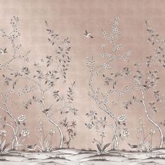 Garden Chinoiserie Mural | Tempaper Custom Removable Wallpaper Chinoiserie Mural, Peel And Stick Wall Murals, Pink Chinoiserie, Chinoiserie Wall, Garden Design Layout, Traditional Interior Design, Chinoiserie Wallpaper, Luxury Garden, Removable Wall Murals