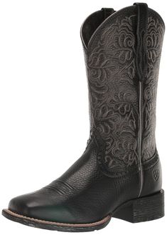 PRICES MAY VARY. Full-Grain Leather Pull tabs Wide square toe Black Cowboy Boots Women, Black Cowgirl Boots, Black Cowgirl, Black Cowboy Boots, Black Cowboy, Cowboy Boots Women, Western Boot, Kids Luggage, Leather Pulls