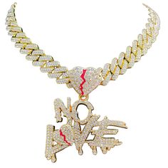 PRICES MAY VARY. 💎 MATERIAL FOR CHAIN AND PENDANT 💎: The Cuban necklace are made of high quality zinc alloy and AAAAA+ Cubic Zirconia; Cuban link necklace is durable, free of lead and nickel, and can be worn safely. Reveals brilliant shine and meticulous cut, Well paved to the metal, they will put you in the spotlight on any occasion 💎 NO LOVE CHAIN SIZE 💎: Chain width: 15mm ；We have four sizes of 16 / 18 / 20 / 24 inch to provide a variety of choices. Everybody's sizes are different, we sug White Chain Jewelry For Valentine's Day, White Chain Necklace With Adjustable Chain For Valentine's Day, White Adjustable Chain Necklace For Valentine's Day, Pendants For Men, Nike Shoes Women Fashion, Cuban Link Necklace, No Love, Love Pendant, Heart Chain