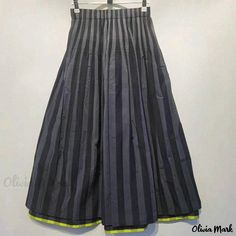 Olivia Mark - Elegant High-Waisted Elastic Waist One-Size Color Checkered Midi Skirt A-line Bottoms With Elastic Waistband And Fitted Style, Cotton A-line Pleated Skirt, Black High-waist Cotton Pleated Skirt, High Waist Cotton Pleated Skirt For Work, Stretch Cotton Full Skirt Bottoms, Stretch Cotton Full Skirt, Black Cotton Pleated Full Skirt, Black Cotton Full Pleated Skirt, Non-stretch Cotton Pleated Skirt