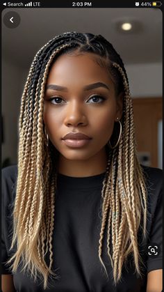 Medium Box Braids Ombre, Crochet Braid Styles Braids, Tinashe Braids, Fall Braids 2024, Braid Trends 2024, Braid Bun Hairstyles Tutorials, Braids With Highlights For Black Women, Blonde Braids For Black Women, Types Of Braids For Black Women