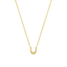 Our Mini Horseshoe Necklace with Diamond Accents is the latest additions to our good luck charm collection. Handcrafted in 18-karat gold, this delicate lucky charm is fixed to a 16" delicate link chain. With a hint of sparkle, this necklace is a welcome addition to your necklace layer. The perfect gift for a recent graduate or someone embarking on a new chapter, our mini horseshoe necklace will bring the recipient added luck and good fortune. Fixed to a 16 inch, 14-karat link chain Measures 6mm Yellow Gold Good Luck Necklace, Yellow Gold Necklaces For Good Luck, Gold Horseshoe Necklace For Good Luck, Good Luck Yellow Gold Necklaces With Delicate Chain, Classic Yellow Gold Necklaces For Good Luck, Dainty Yellow Gold Charm Necklace For Good Luck, Good Luck Yellow Gold Necklace With Delicate Chain, Dainty Delicate Chain Necklace For Good Luck, Yellow Gold Horseshoe Necklace Gift