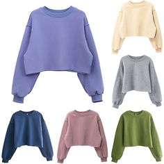 Features: 1. It is made of soft materials,durable enought for your daily wearing 2. Fashion, Solid design make you more special 3. Well designed,relaxed, makes you more attractive 4. Comfortable and relaxed, so you wear more comfortable 5. Great for Casual,daily,entertainment,I am sure you will like it! Product Description: Women's Crew Neck Pullover Short Long Sleeved Sweatshirt Casual Crop Top Material: Cotton blend Color: as the picture shows, (Due to the difference between different monitors Crop Top Casual, Pullover Fleece, Crop Top Shirts, Cropped Sweatshirt, Short Long, Long Sleeve Sweatshirt, Crop Sweatshirt, Casual Sweatshirt, Long Sleeve Pullover