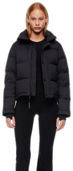 Sporty Fitted Black Puffer Jacket, Black Fitted Sporty Puffer Jacket, Aritzia Super Puff Shorty, Super Puff Vest, Super Puff Long, Super Puff Shorty, Aritzia Coat, Aritzia Super Puff, Black Tweed Jacket