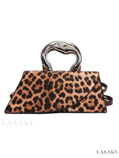 Lasaky - Exquisite Magnetic Crossbody Handbag with Stylish Leopard Print Design Luxury Leopard Print Bag With Leather Handles, Luxury Leopard Print Bags With Double Handle, Luxury Leopard Print Bag For Daily Use, Luxury Leopard Print Bags With Leather Handles, Luxury Leopard Print Top Handle Shoulder Bag, Lepord Handbags, Bags For Women Fashion, Leopard Print Handbags, Urban Bags