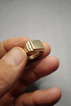 SOLID BRONZE OLD SCHOOL SIGNET PINKY RING * any size Classic Untreated White Gold Rings, Collectible 14k Gold Signet Ring, Untreated Yellow Gold Signet Ring As Gift, Classic Yellow Gold Ring, Classic Untreated Yellow Gold Rings, Handmade 14k Gold Signet Promise Ring, Handmade 14k Gold Round Band Rings, Handmade Gold Rings With Thick Band, Handmade Gold Diamond Promise Ring