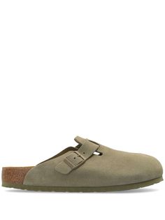 green leather suede lining EVA midsole buckle fastening flat rubber sole branded insole Birkenstock Suede, Versace Sneakers, Balenciaga Track, Balenciaga Triple S, Summer Beach Wear, Derby Shoes, Espadrille Shoes, Party Shoes, Green Leather