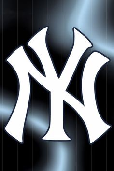 the new york yankees logo on a black background