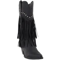 Keep things fun in these Roper Oakley fringe boots. Made of synthetic material and also features studded detail on the shaft. Dance the night away in these sassy boots. Size: 8.  Color: Black.  Gender: female.  Age Group: adult. Pointed Toe Cowboy Boots, Cowboy Casual, Square Toe Western Boots, Ankle Cowboy Boots, Womens Cowgirl Boots, Georgia Boots, Ellie Shoes, Womens Chunky Heels, Western Booties