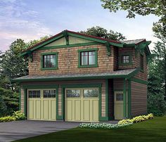 this is an artist's rendering of a two - story house with garages