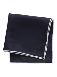 Add a touch of personality with this polished pocket square, made with soft, luxurious silk.  Height: 13" (33cm) Width: 13" (33cm) Rectangular Pocket Square For Business Suits, Elegant Rectangular Pocket Square As Gift, Elegant Pocket Square Gift, Classic Solid Pocket Square Handkerchief, Elegant Blue Rectangular Handkerchiefs, Classic Silk Pocket Square For Business, Classic Rectangular Pocket Square For Formal Occasions, Classic Rectangular Pocket Square For Formal Events, Classic Blue Silk Pocket Square