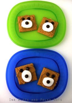 two pieces of bread with googly eyes on them