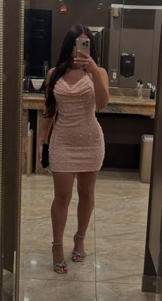 Sexy 17th Birthday Dresses Short Blue Homecoming Dress Birthday Outfit – PreppyDress Cute Pink Outfits Birthday, Mauve Birthday Dress, Pink Dress And Heels Outfit, Cute Baddie Dresses, Blush Pink Birthday Dress, Sweet 16 Short Dress, 16tg Birthday Outfit, Glittery Pink Birthday Dress, Baddie Hoco Pics