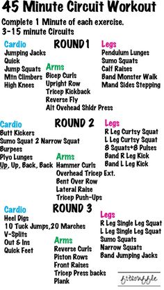 an exercise poster with instructions for the 5 minute circuit workout